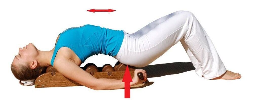 Massager for the treatment of spinal osteochondrosis.