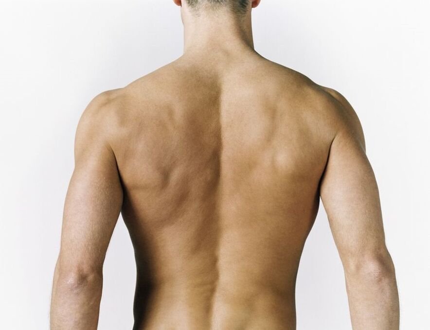 Inflammation of the back muscles as a cause of pain between the shoulder blades.