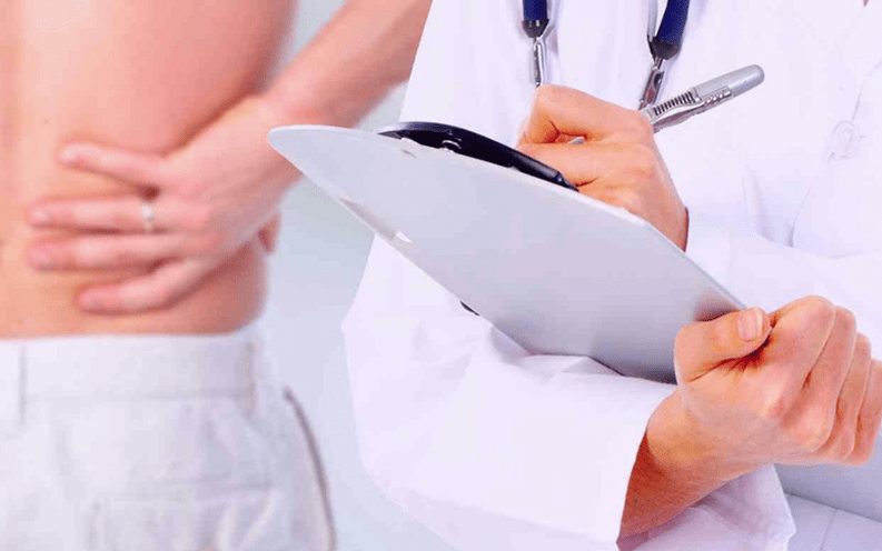The doctor prescribes treatment for lower back pain.